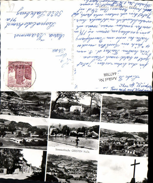 447708,Gresten Totale Freibad Schwimmbad Kreuz Mehrbildkarte