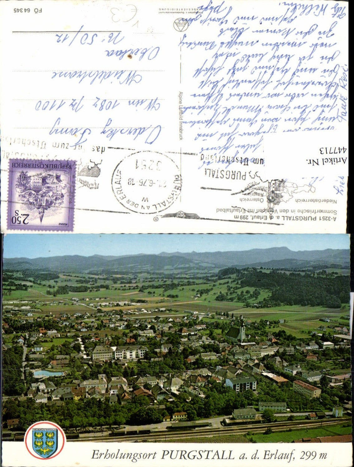 447713,Purgstall an d. Erlauf Totale pub Alpine Luftbild 64345