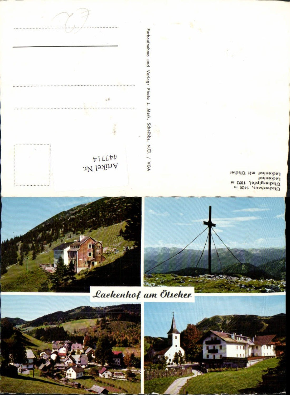 447714,Lackenhof am Ötscher Totale Kirche Kreuz Mehrbildkarte