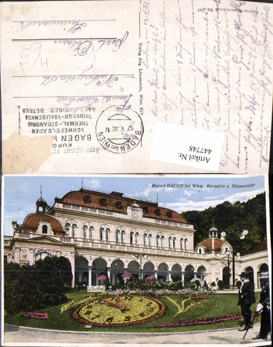 447748,Baden b. Wien Kursalon u. Blumenuhr