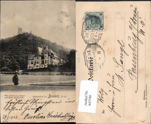 447749,Weikersdorf b. Baden Villa Erzherzog Eugen u. Ruine Rauheneck
