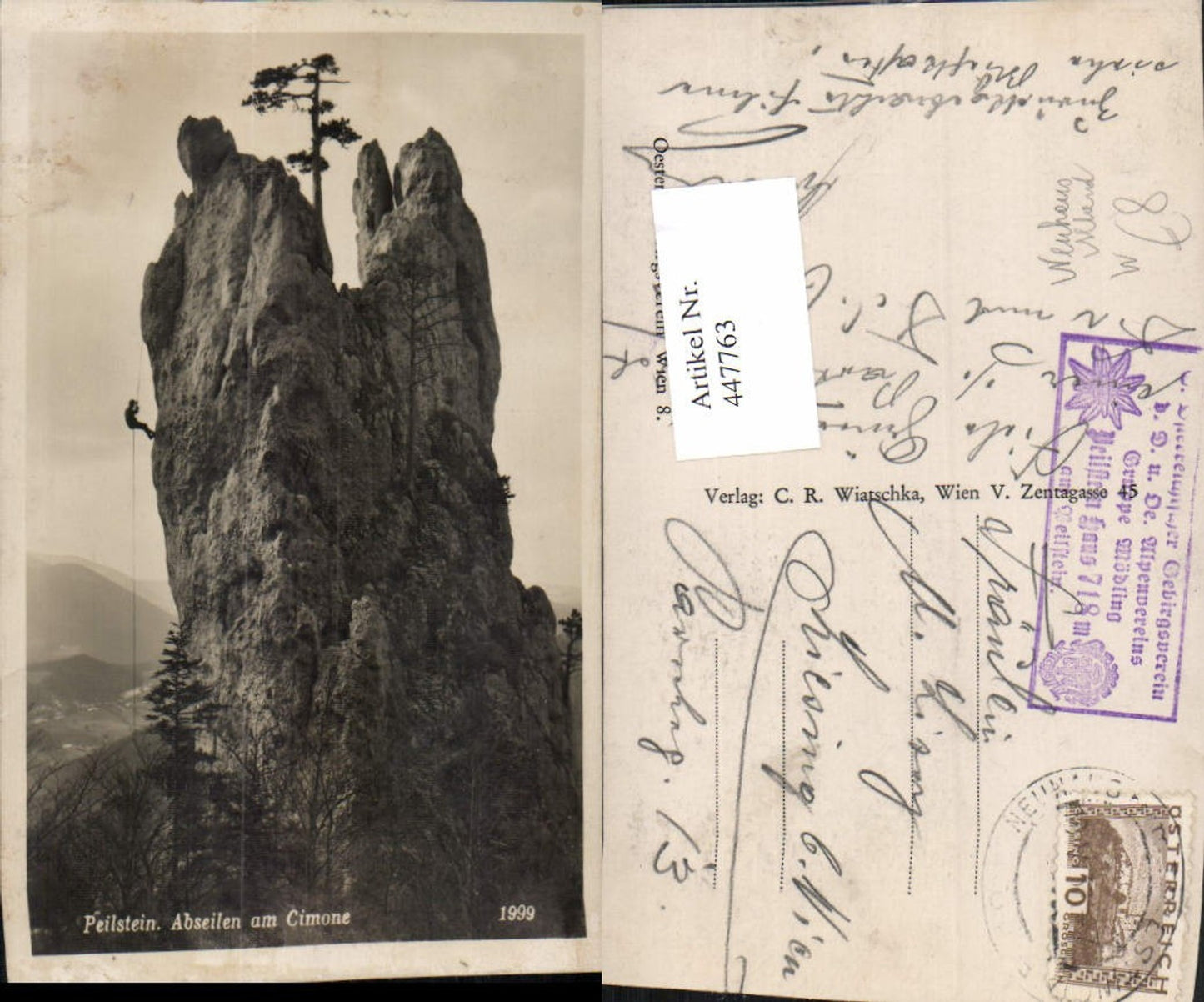 447763,Peilstein b. Weißenbach an d. Triesting Abseilen am Cimone Kletterer