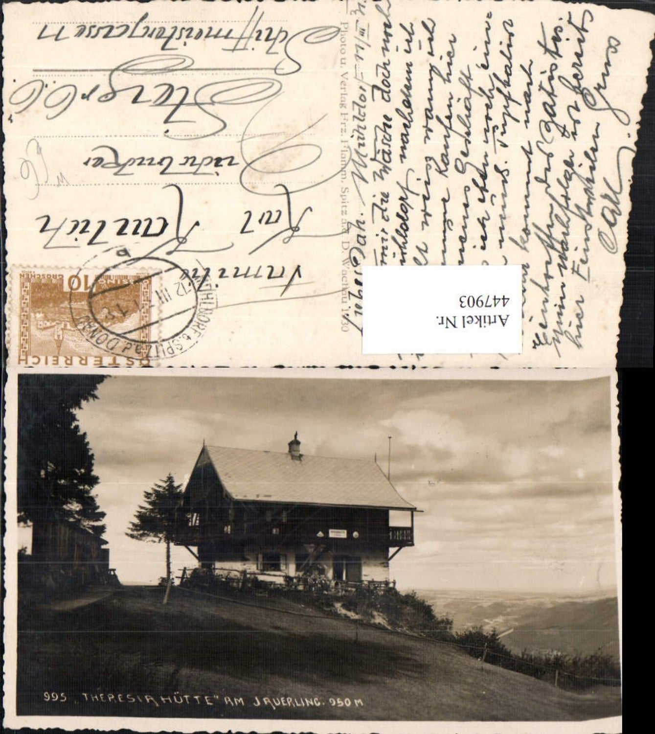 447903,Theresiahütte Berghütte am Jauerling b. Spitz