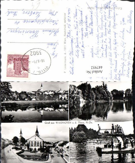 447952,Waidhofen an d. Thaya Totale Freibad Sprungturm Mehrbildkarte