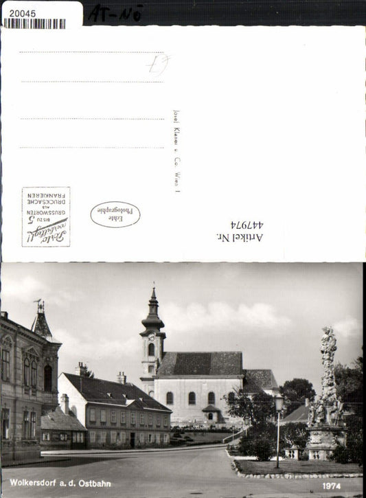 447974,Wolkersdorf an d. Ostbahn Kirche Pestsäule