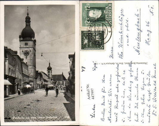 447997,Waidhofen an der Ybbs Oberer Stadtplatz Straßenansicht Turm Kirche