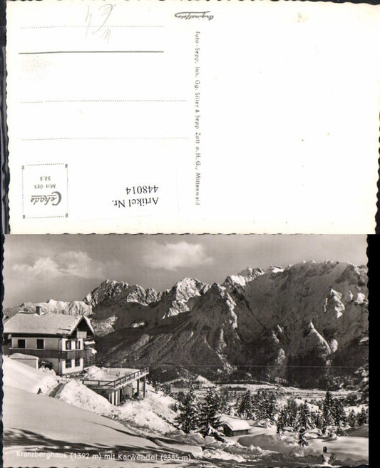 448014,Kranzberghaus b. Mittenwald m. Karwendel Bergkulisse Winterbild