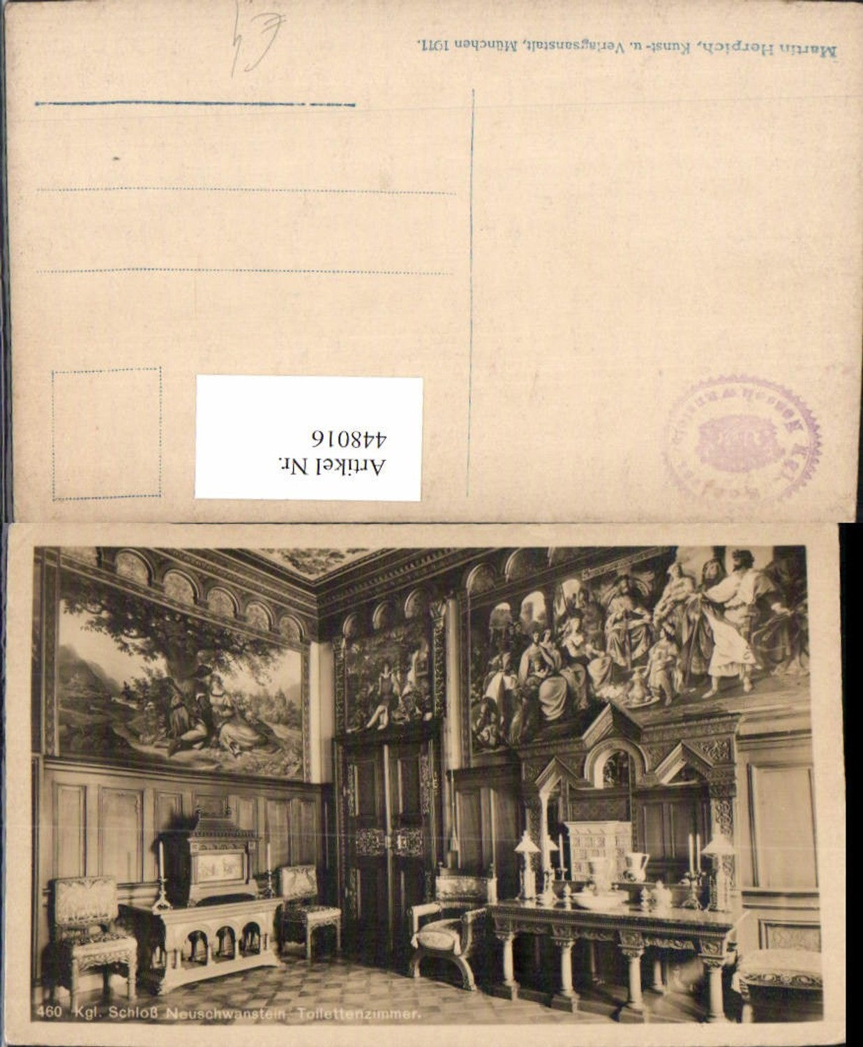 448016,Schloss Neuschwanstein b. Füssen Toilettenzimmer Innenansicht
