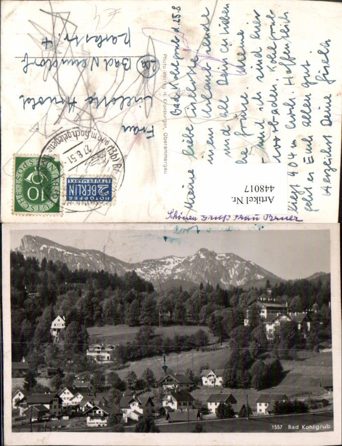 448017,Bad Kohlgrub Teilansicht Bergkulisse