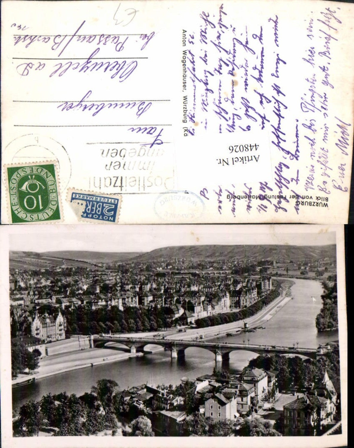 448026,Würzburg Teilansicht von d. Festung Marienberg
