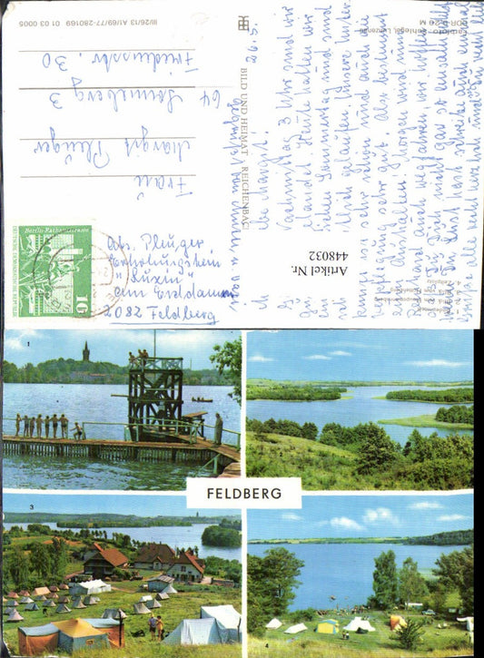 448032,Feldberg in Mecklenburg See Zeltplatz Badeanstalt Mehrbildkarte pub VEB