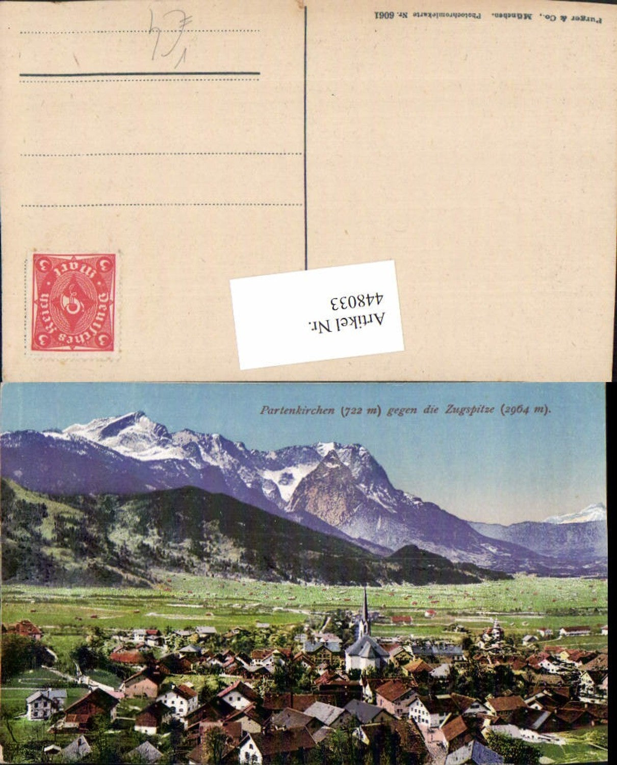 448033,Partenkirchen Totale geg. Zugspitze Bergkulisse pub Purger & Co 6061