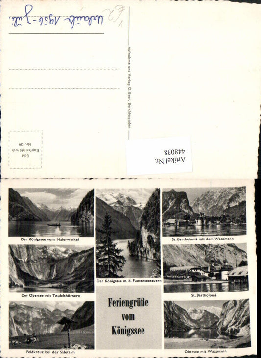 448038,Königssee See b. Schönau Mehrbildkarte pub O. Beer 139
