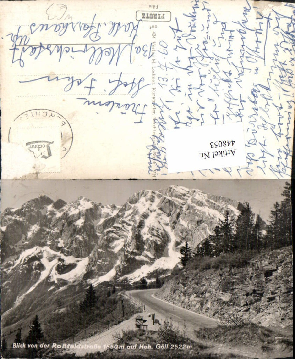 448053,Blick von d. Roßfeldstraße auf Hohen Göll b. Berchtesgaden Bergkulisse