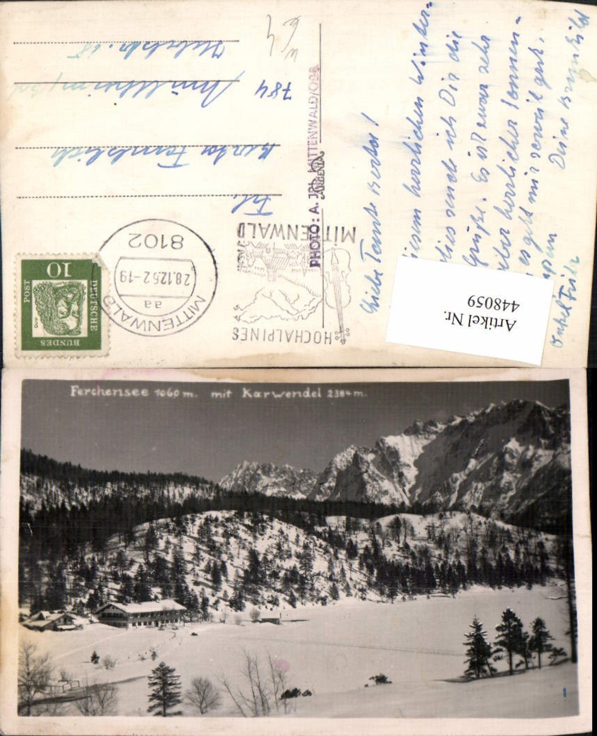 448059,Ferchensee See b. Mittenwald m. Karwendel Bergkulisse Winterbild