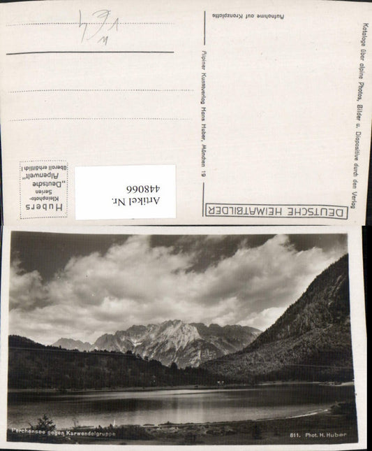 448066,Ferchensee See b. Mittenwald geg. Karwendel Bergkulisse pub H. Huber 811
