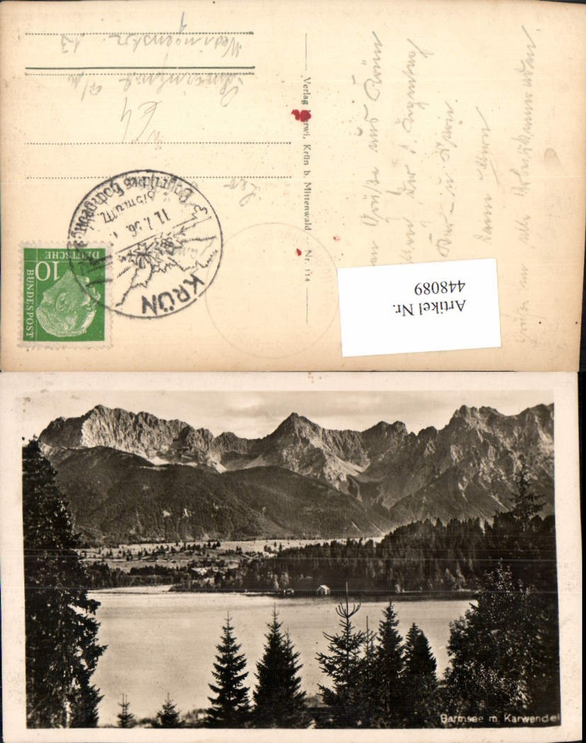 448089,Barmsee See b. Krün m. Karwendel Bergkulisse