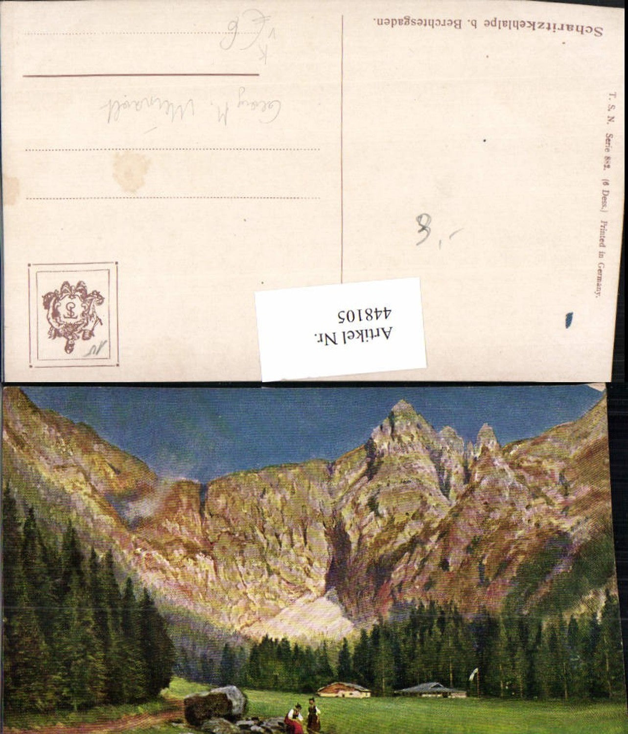 448105,Künstler AK Georg M. Meinzolt Scharitzkehlalpe b. Berchtesgaden Bergkulisse