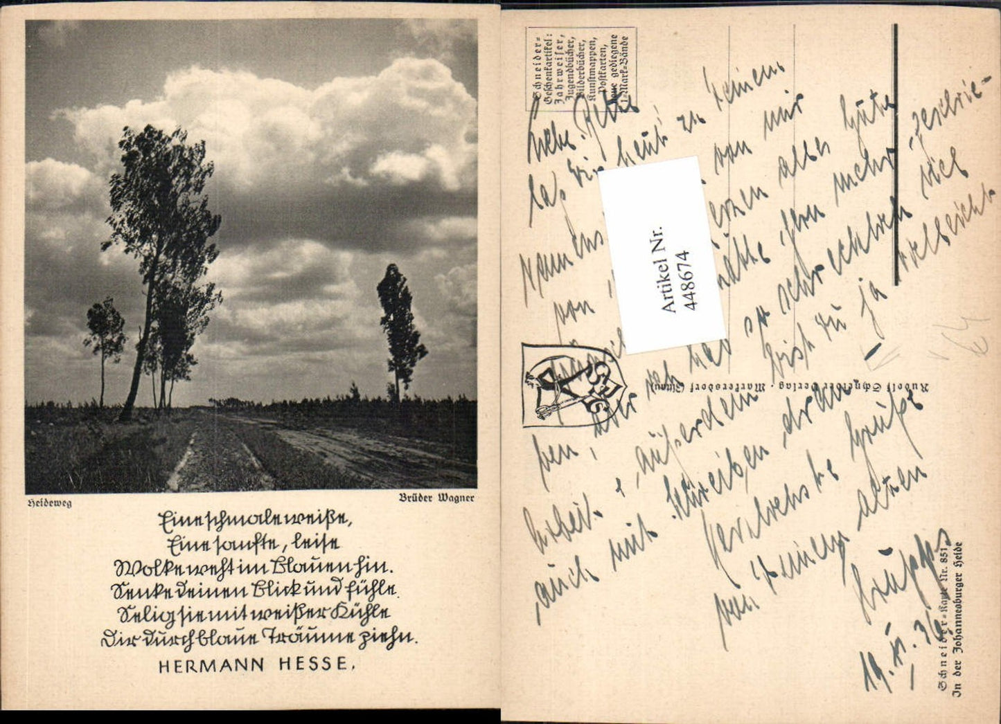 448674,Foto Brüder Wagner Heideweg Landschaft Text pub Rudolf Schneider