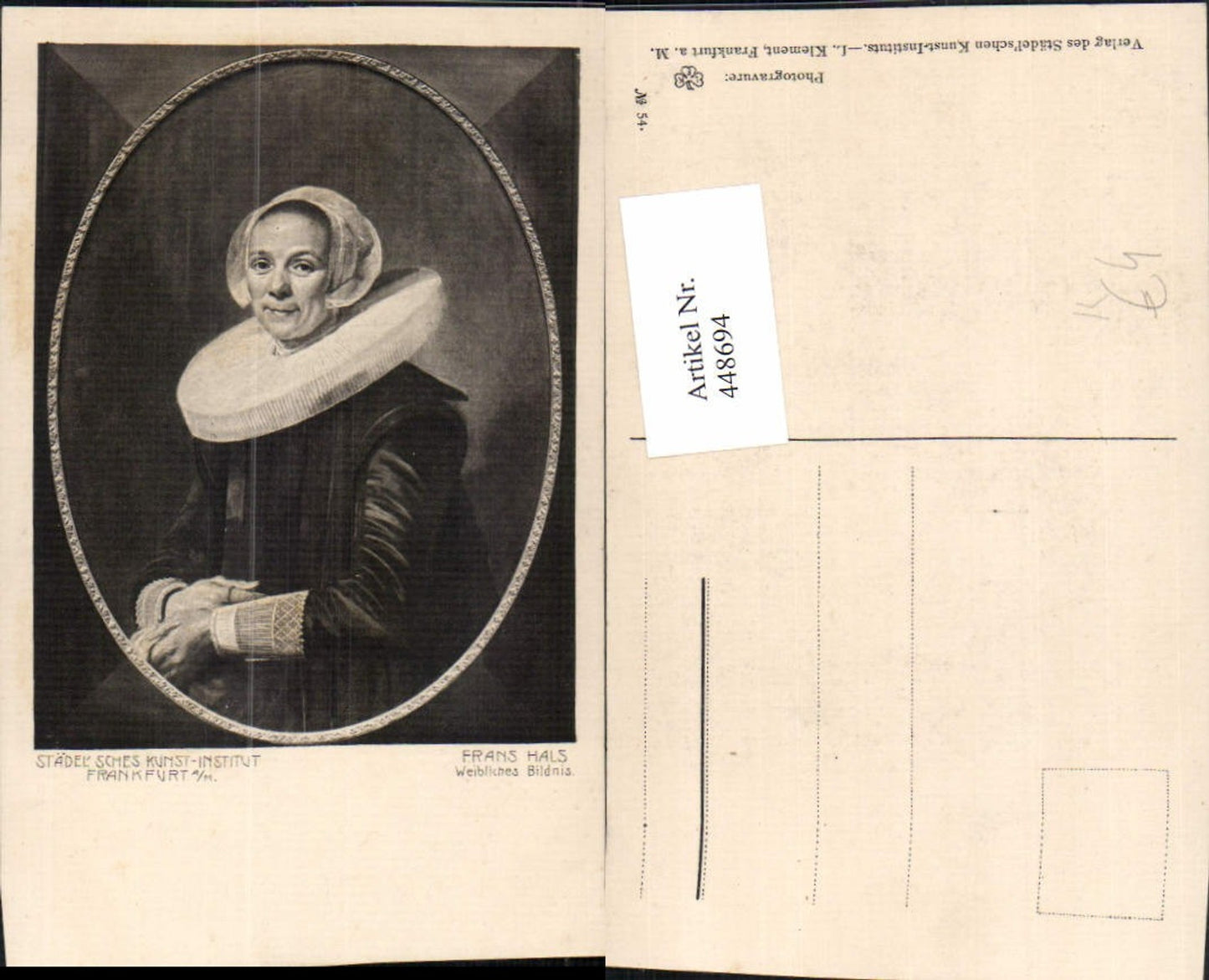 448694,Künstler AK Frans Hals Weibliches Bildnis Halskrause