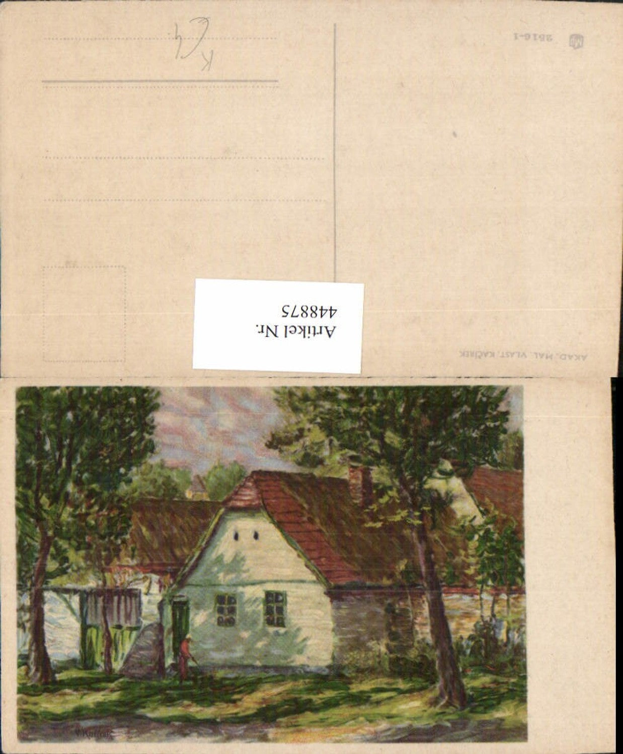 448875,Künstler AK Vlast Kacirek Haus Gebäude