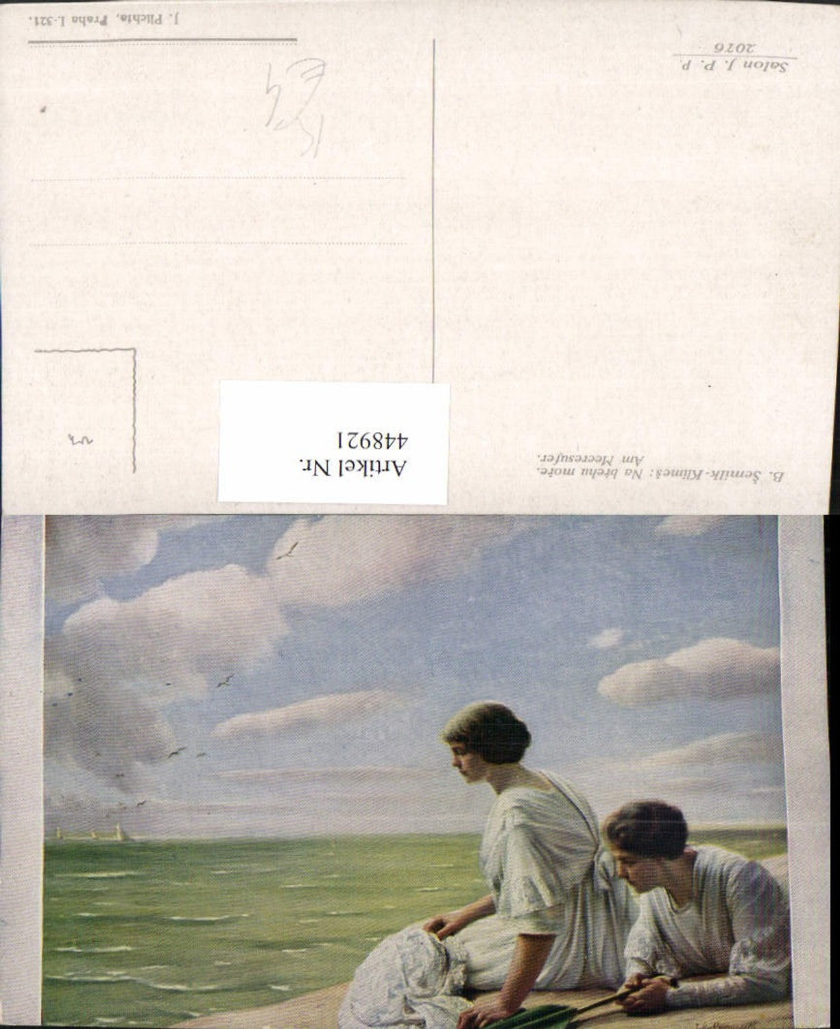 448921,Künstler AK B. Semilk-Klimes Am Meeresufer Frauen Kleider Strand