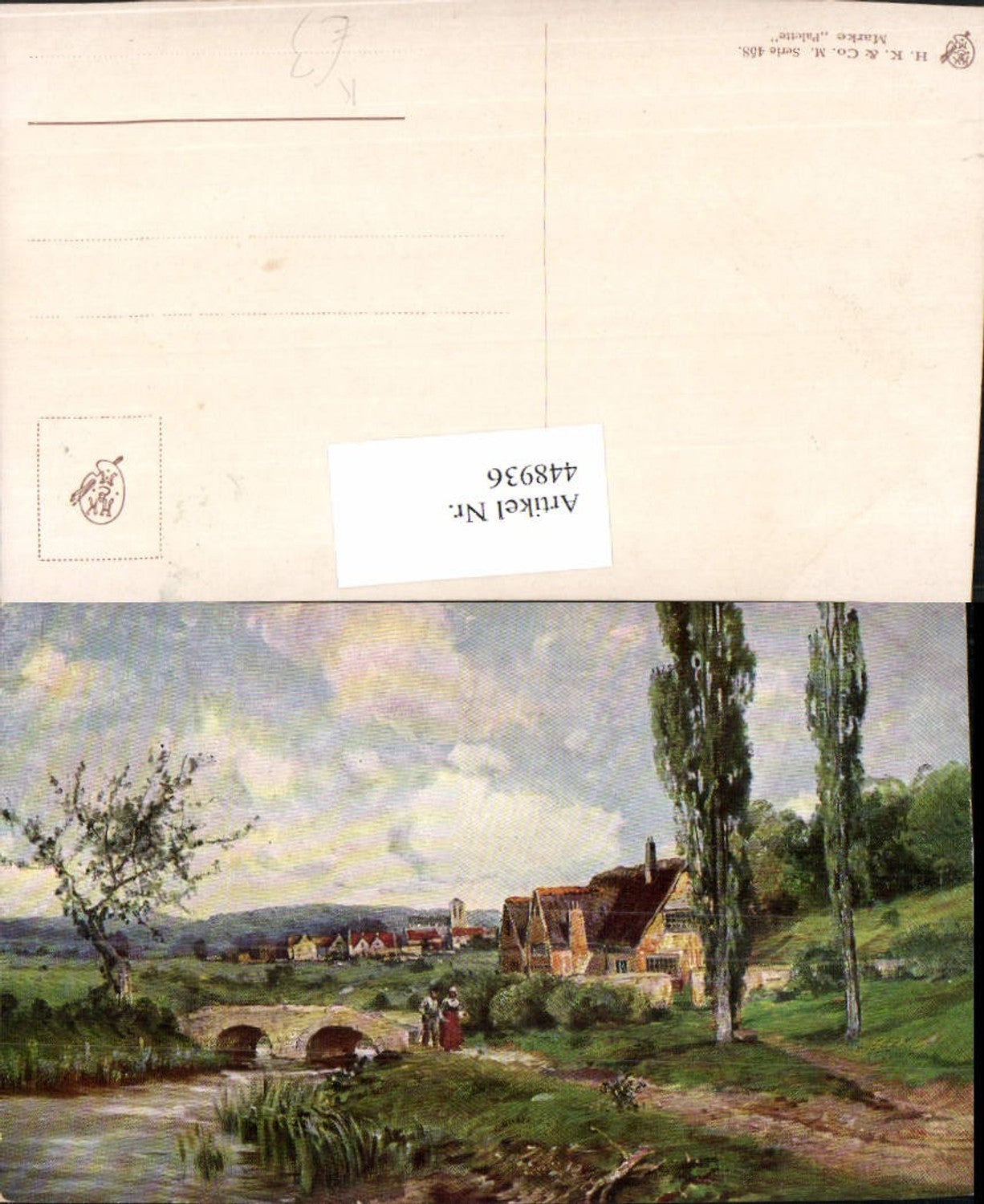 448936, Artist AK Landscape Village Stream Bridge