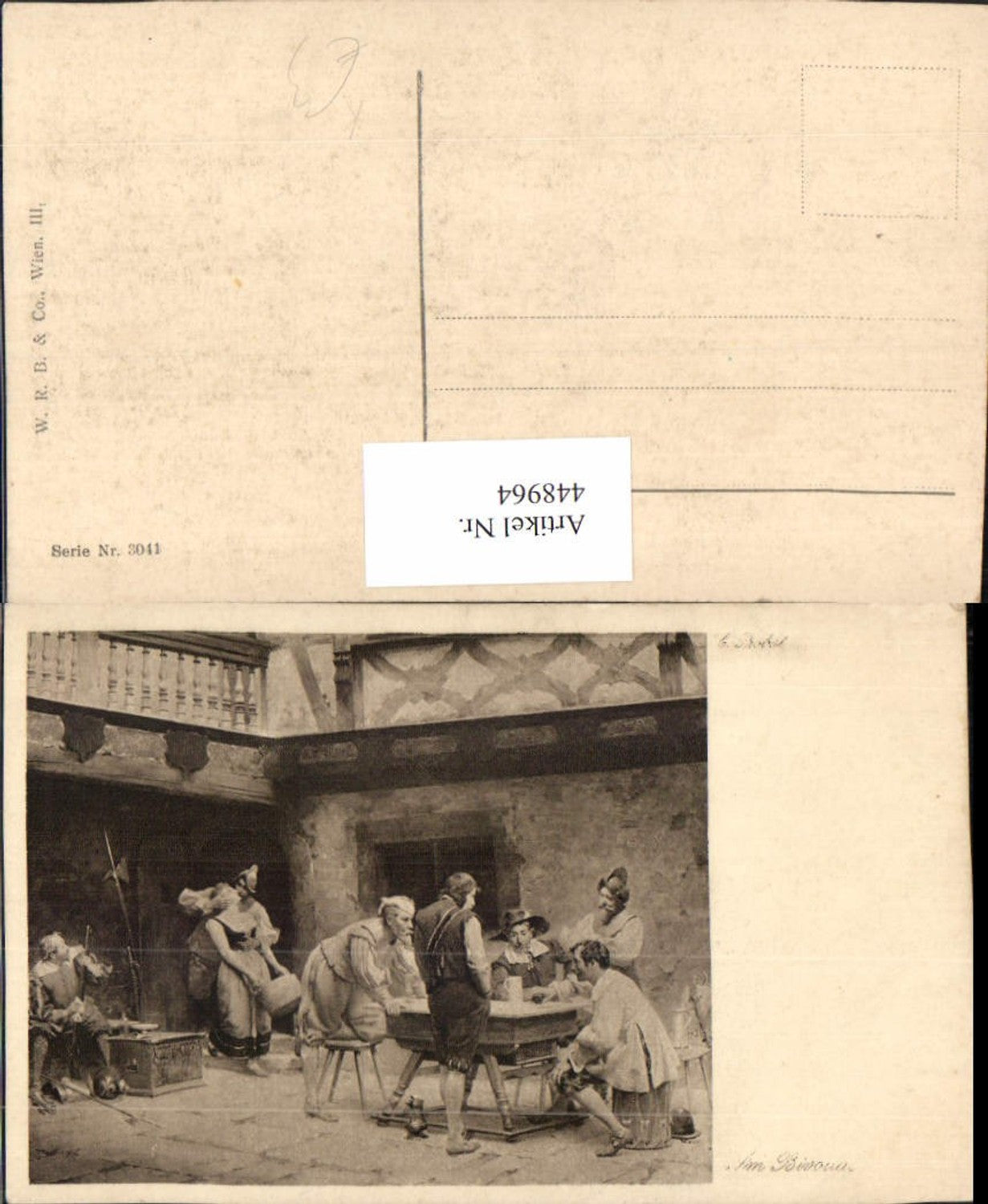 448964,Künstler AK C. Probst Im Bivouac Personen Gespräch