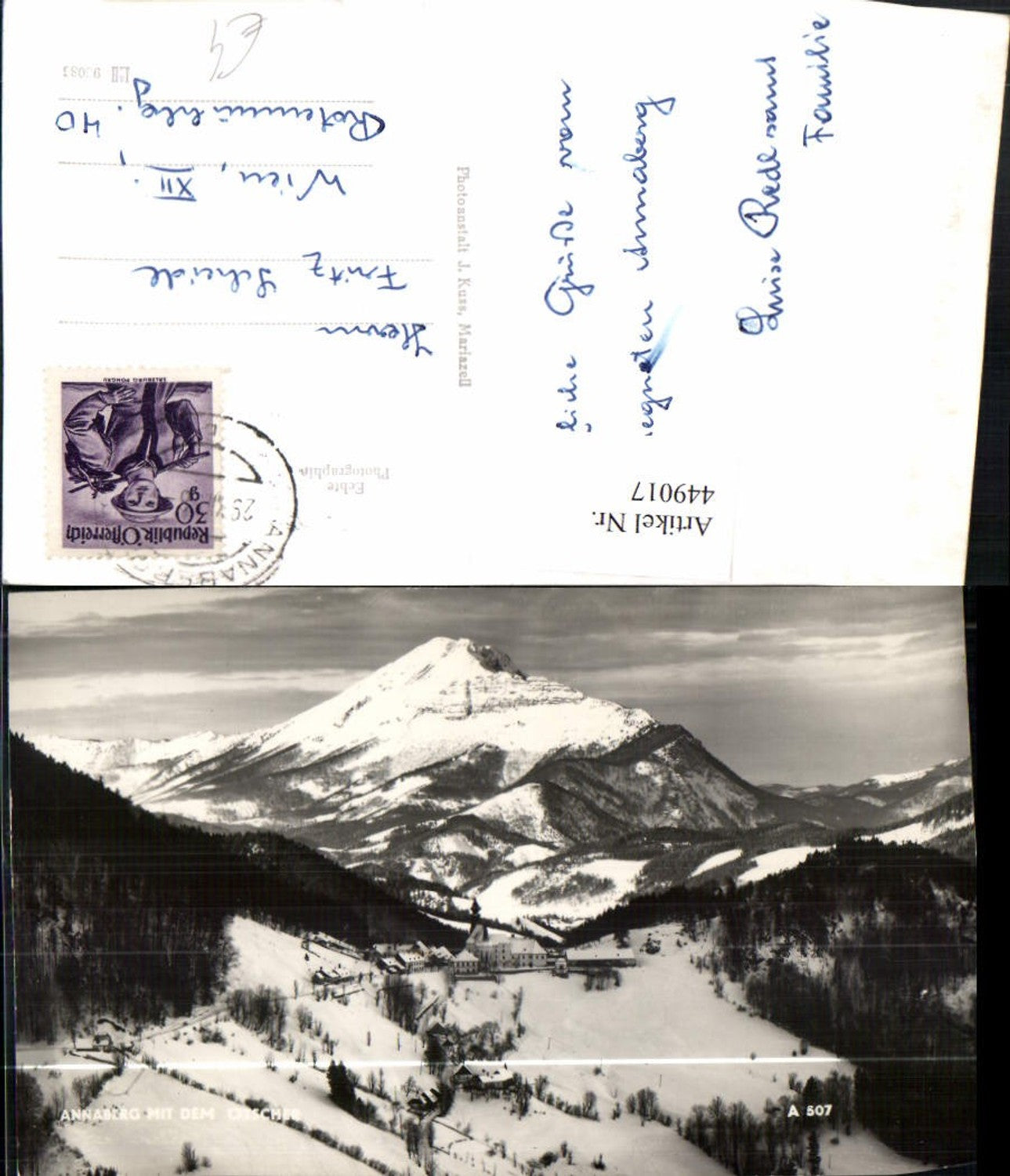 449017,Annaberg Totale m. Ötscher Bergkulisse Winterbild