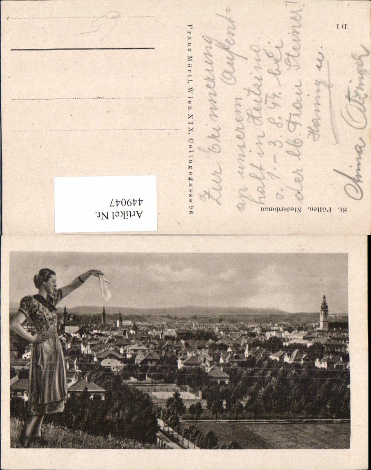 449047,St. Pölten Totale Fotomontage Frau Tracht