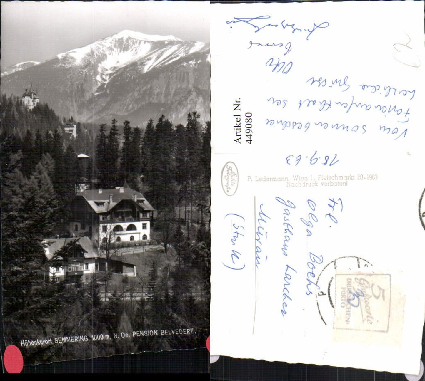 449080,Semmering Pension Belvedere Bergkulisse