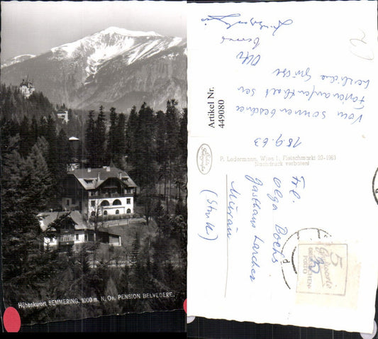 449080,Semmering Pension Belvedere Bergkulisse