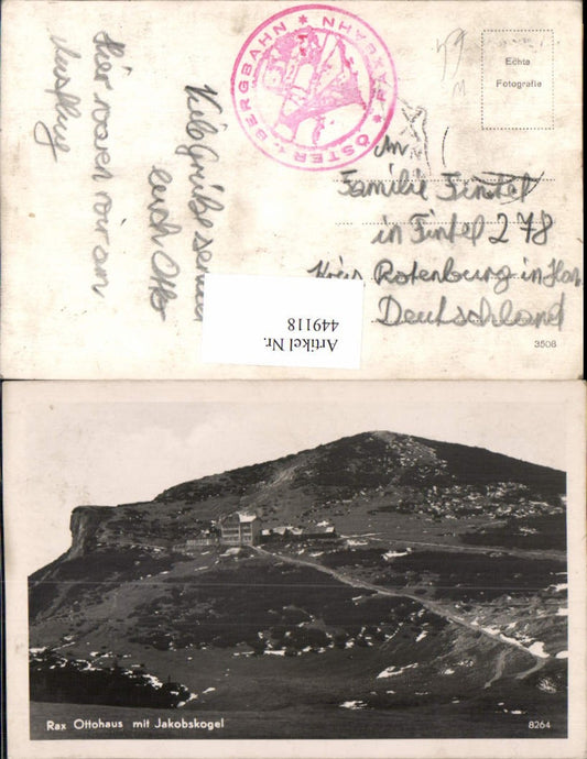 449118,Rax Ottohaus Berghütte b. Reichenau m. Jakobskogel