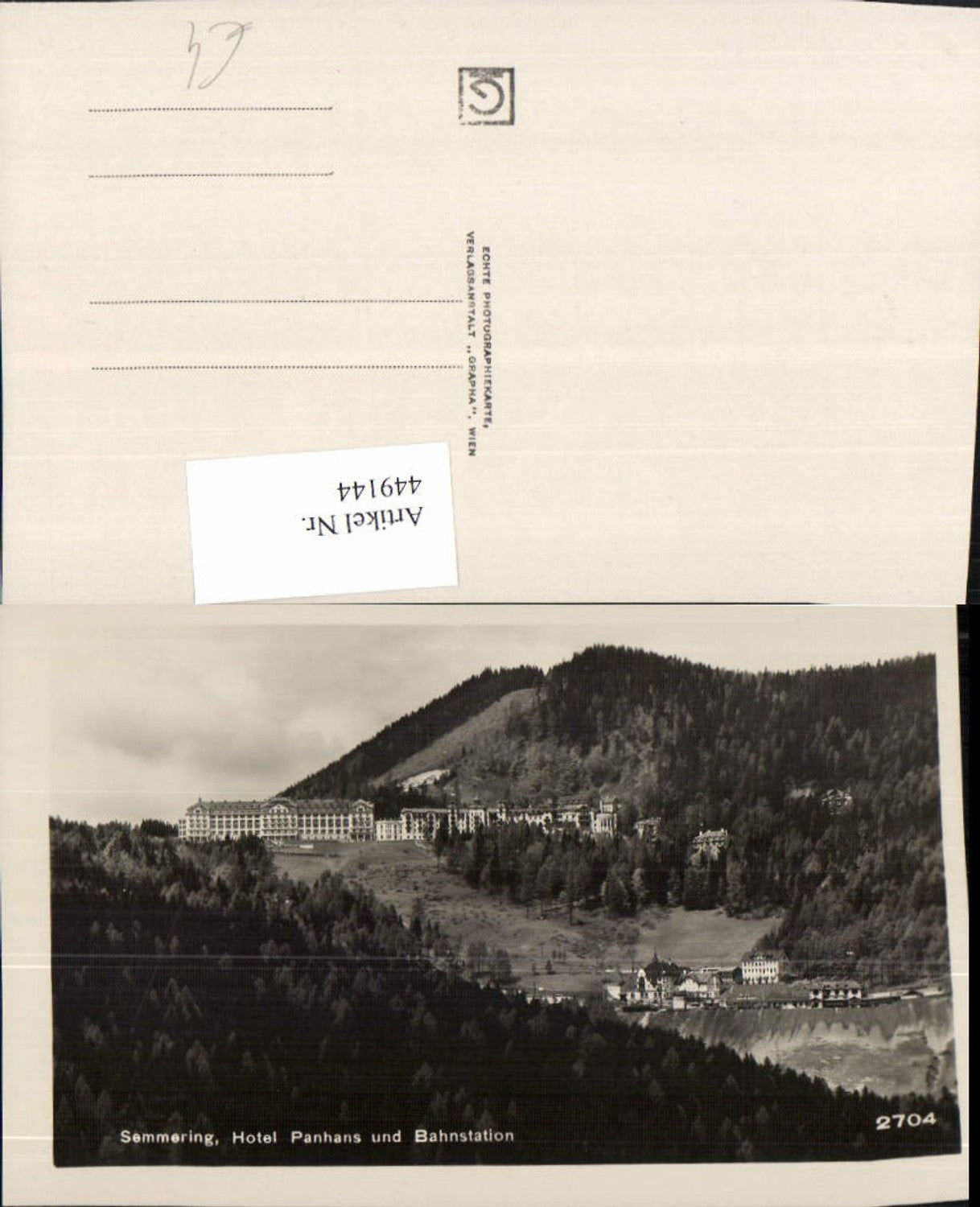 449144,Semmering Hotel Panhans u. Bahnstation
