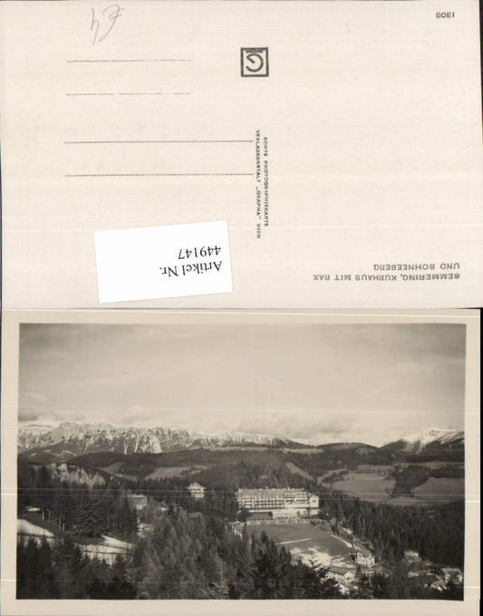 449147,Semmering Kurhaus m. Rax u. Schneeberg Bergkulisse
