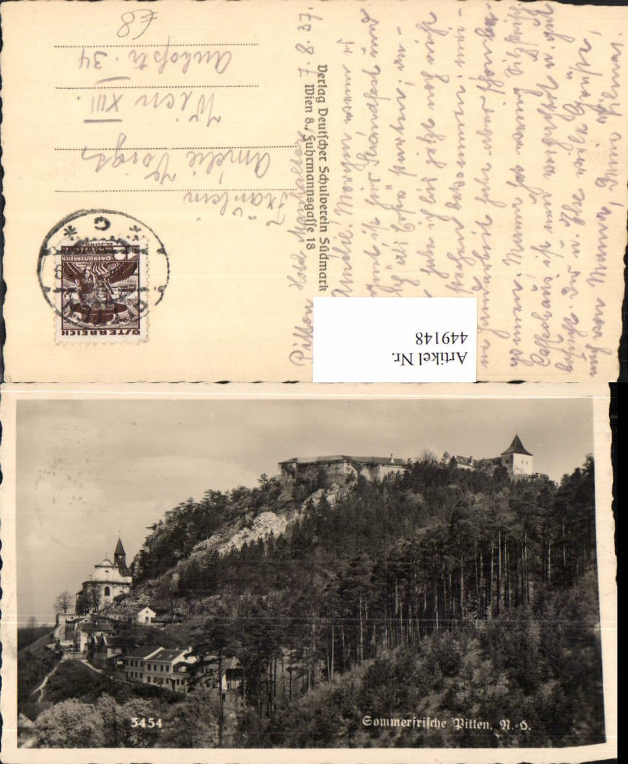 449148,Pitten Teilansicht m. Schloss