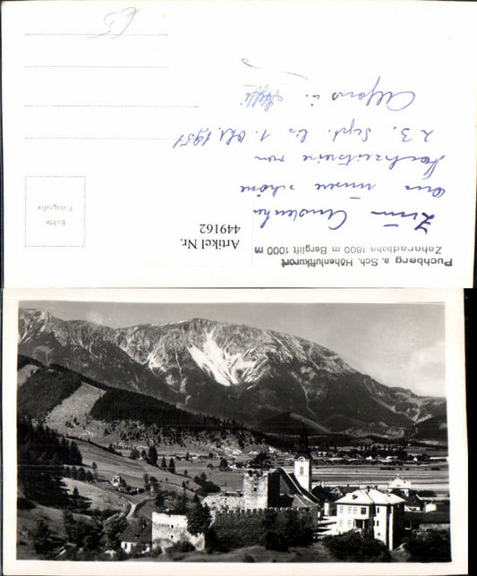 449162,Foto AK Puchberg am Schneeberg Teilansicht Bergkulisse
