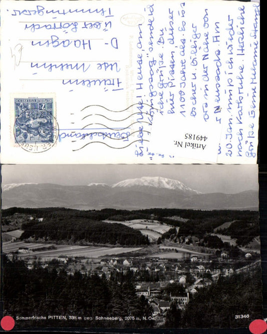 449185,Pitten Totale geg. Schneeberg Bergkulisse
