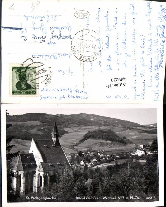449220,Kirchberg am Wechsel Teilansicht m. St. Wolfgangkirche Kirche