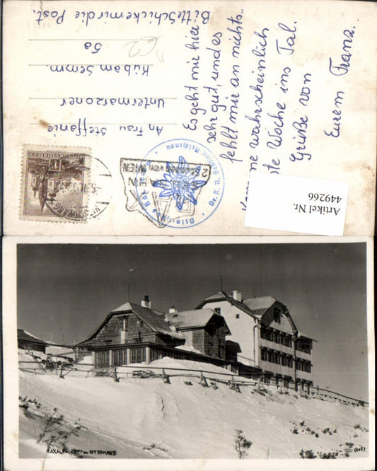 449266,Raxalpe Ottohaus Berghütte b. Reichenau Winterbild