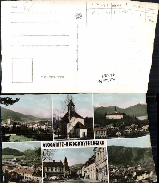 449267,Gloggnitz Totale Schloss Hauptstraße Kapelle Mehrbildkarte