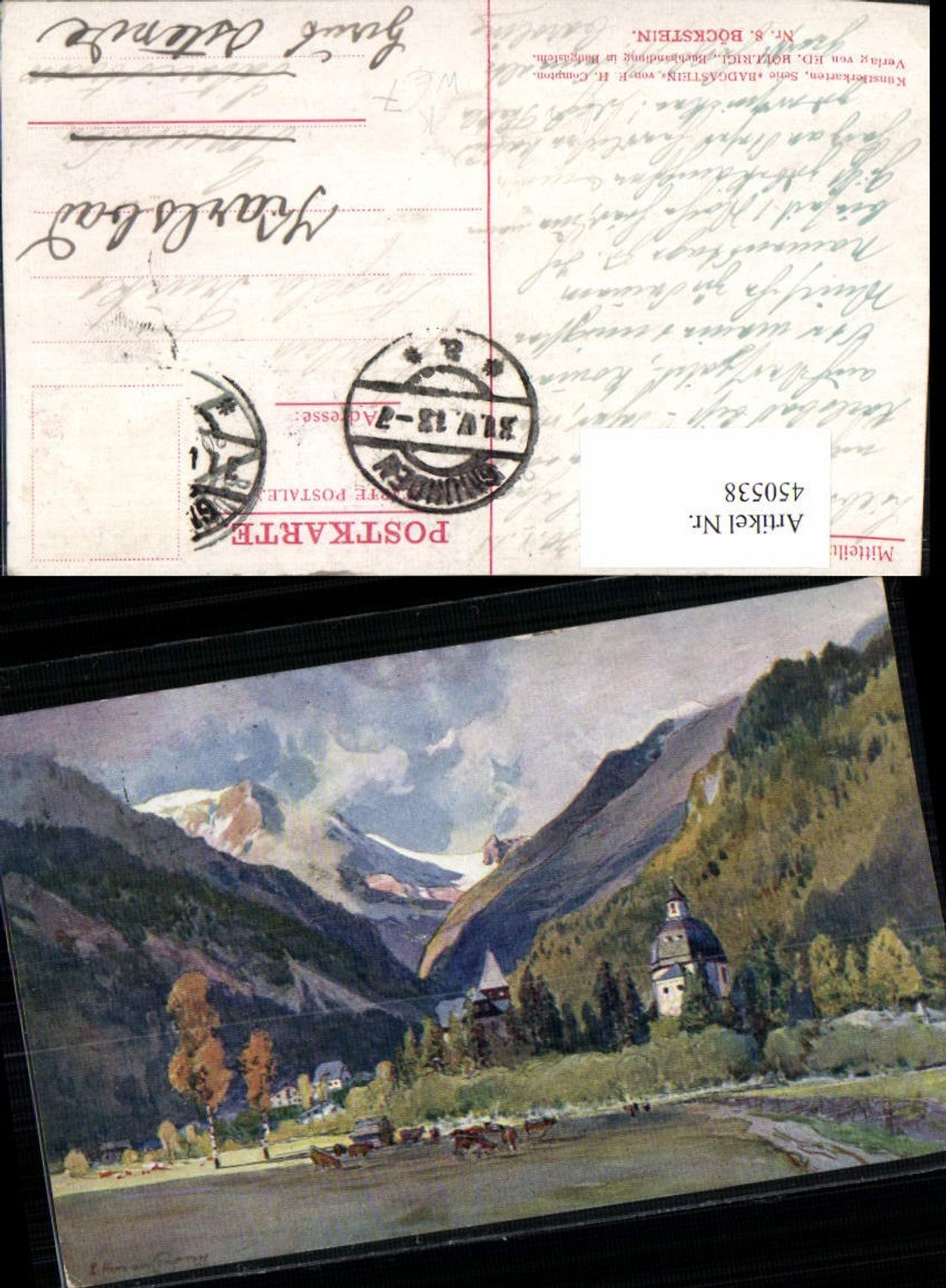 450538,Künstler AK E. Harrison Compton Böckstein b. Bad Gastein Bergkulisse