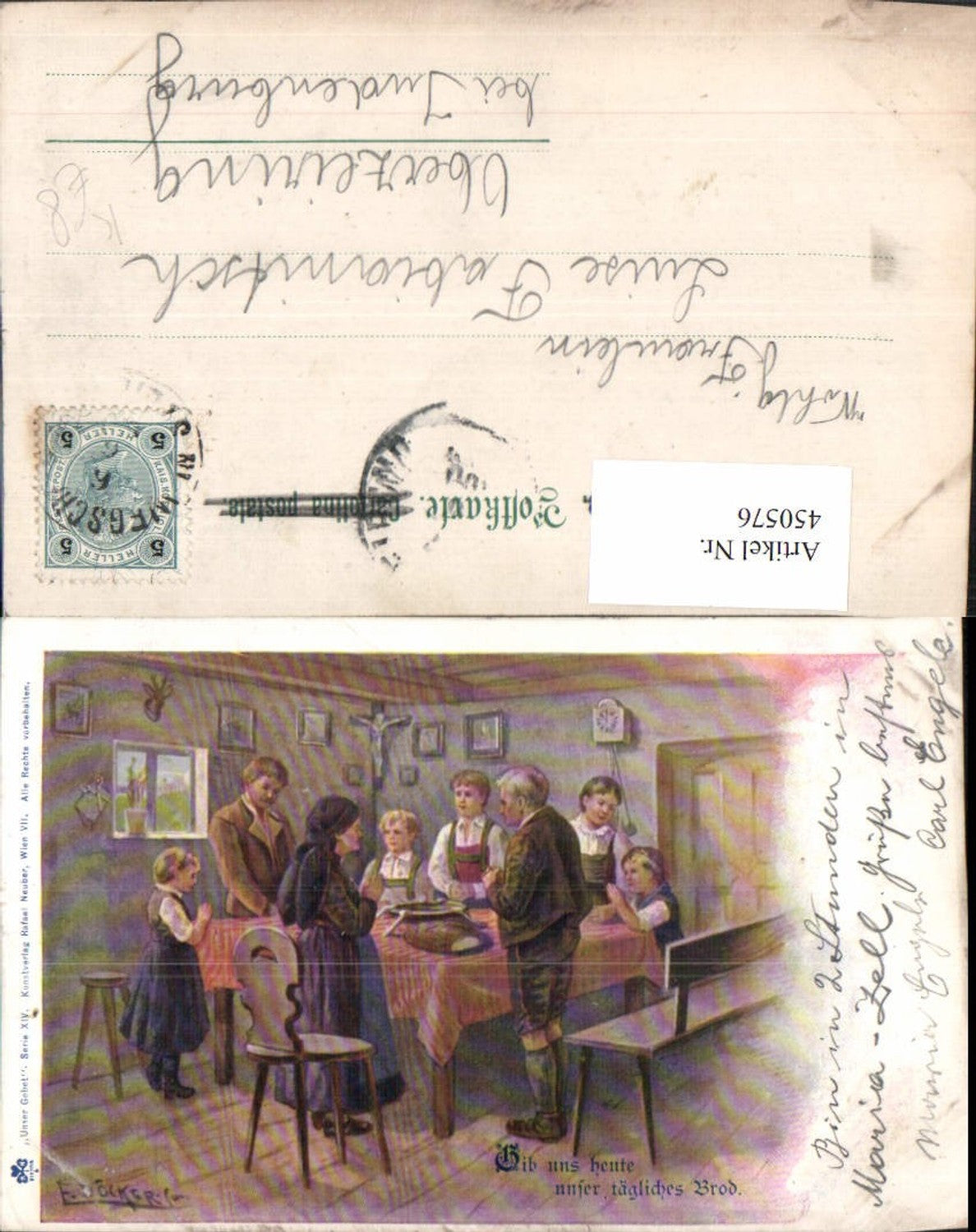 450576,Künstler Liho  E. Döcker jun. Gib uns heute unser tägliches Brot Familie Gebet