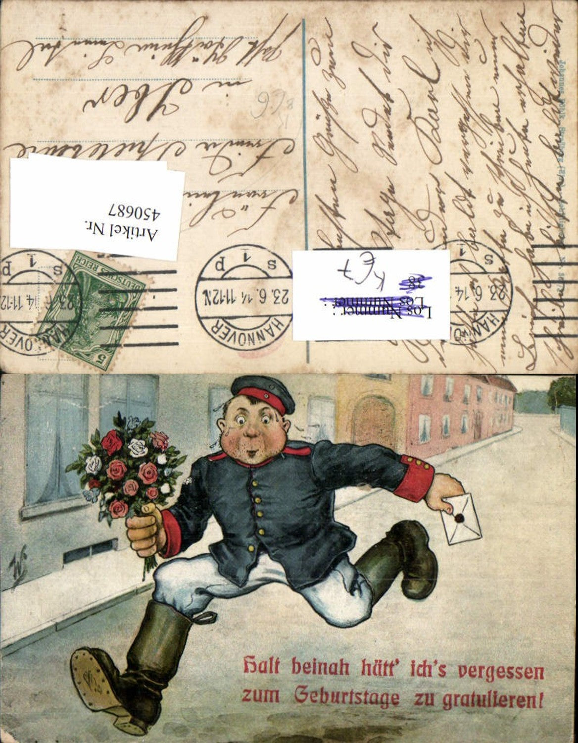 450687,Künstler AK Willi Scheuermann John Wills Soldat Rosenstrauß Brief