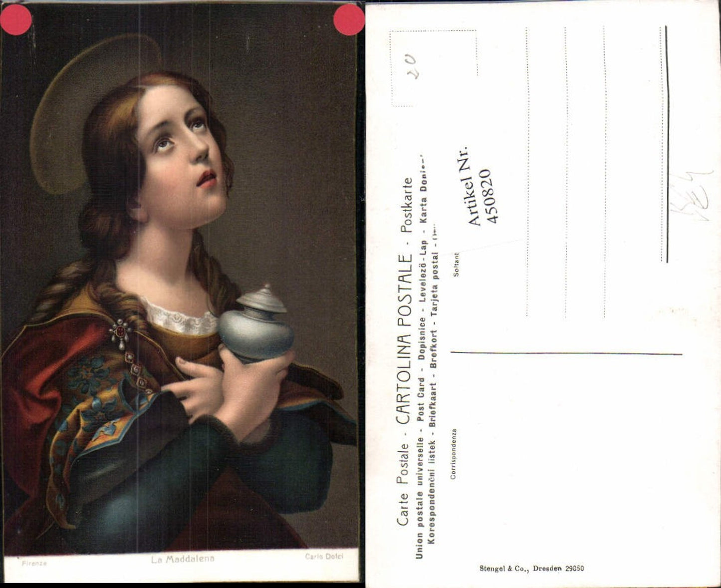 450820,Stengel Co 29050 Künstler Carlo Dolci La Maddalena Heilige Portrait
