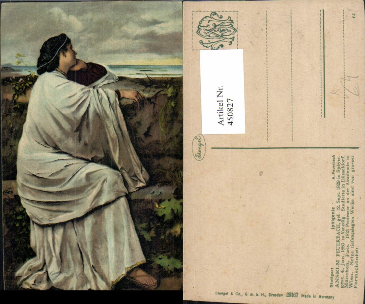 450827,Stengel Co 29167 Künstler Anselm Feuerbach Iphigenie Römische Frau
