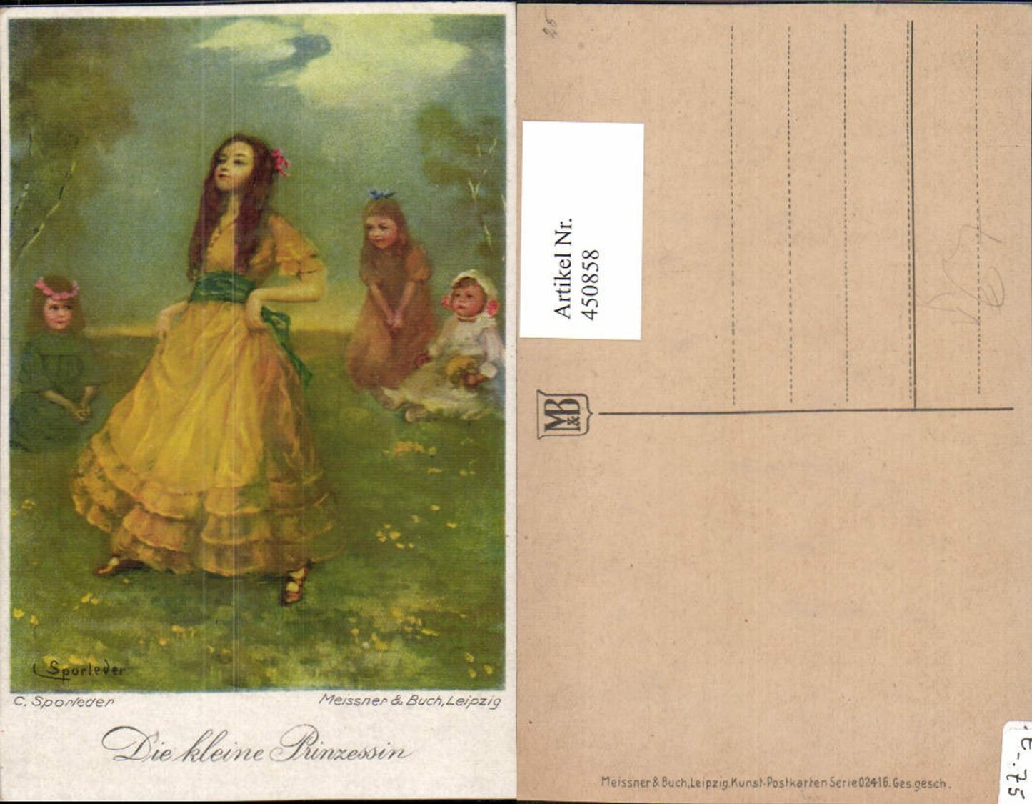 450858,Meissner & Buch 02416 Künstler C. Sporleder Kleine Prinzessin Mädchen