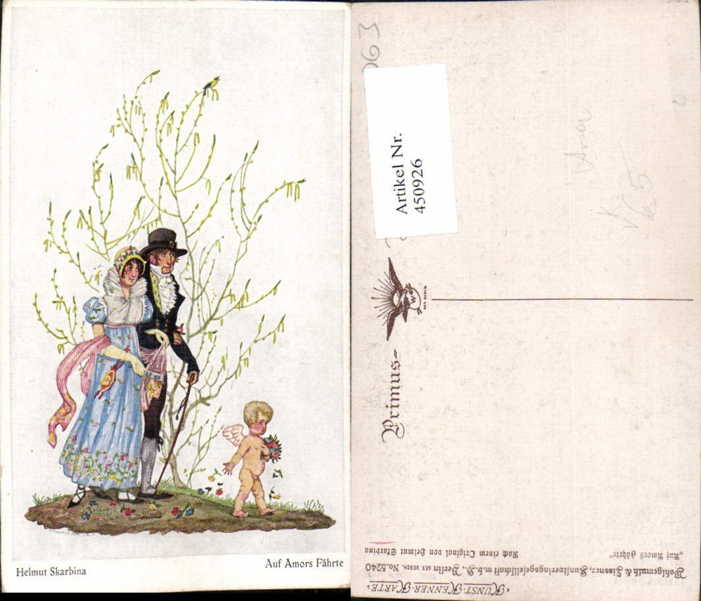 450926,Primus AK 5240 Künstler Helmut Skarbina Amors Fährte Liebe Paar