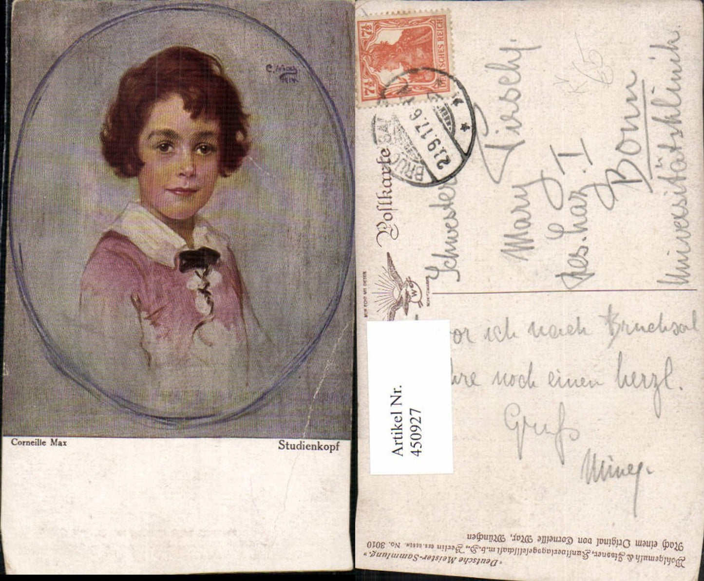 450927,Primus AK 3010 Künstler Corneille Max Studienkopf Kind Portrait