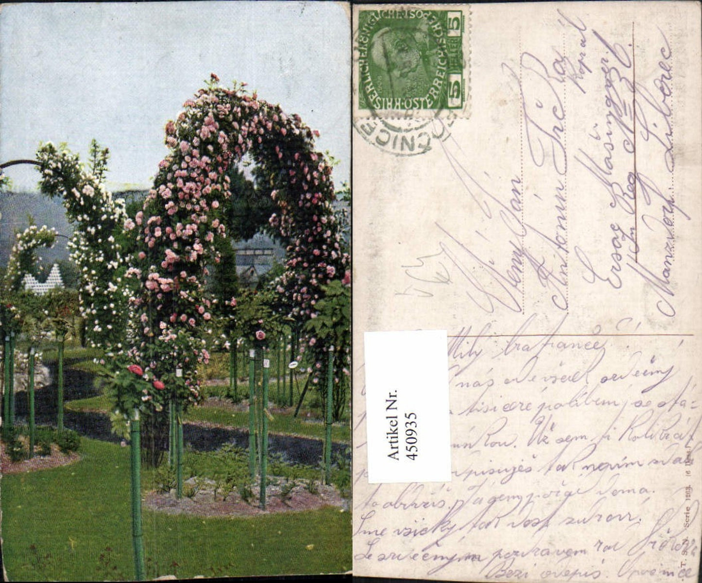 450935,Theo Stroefer 1263 Künstlerkarte Rosengarten Rosen